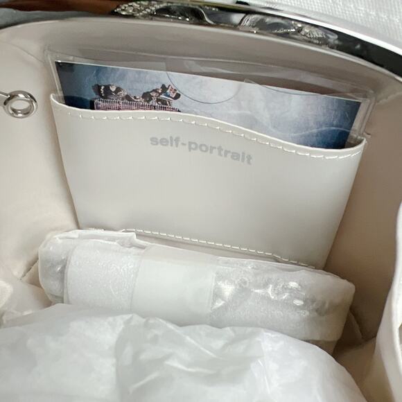 Self-Portrait Rhinestone Bow Clutch Bag NWT - Picture 5 of 10